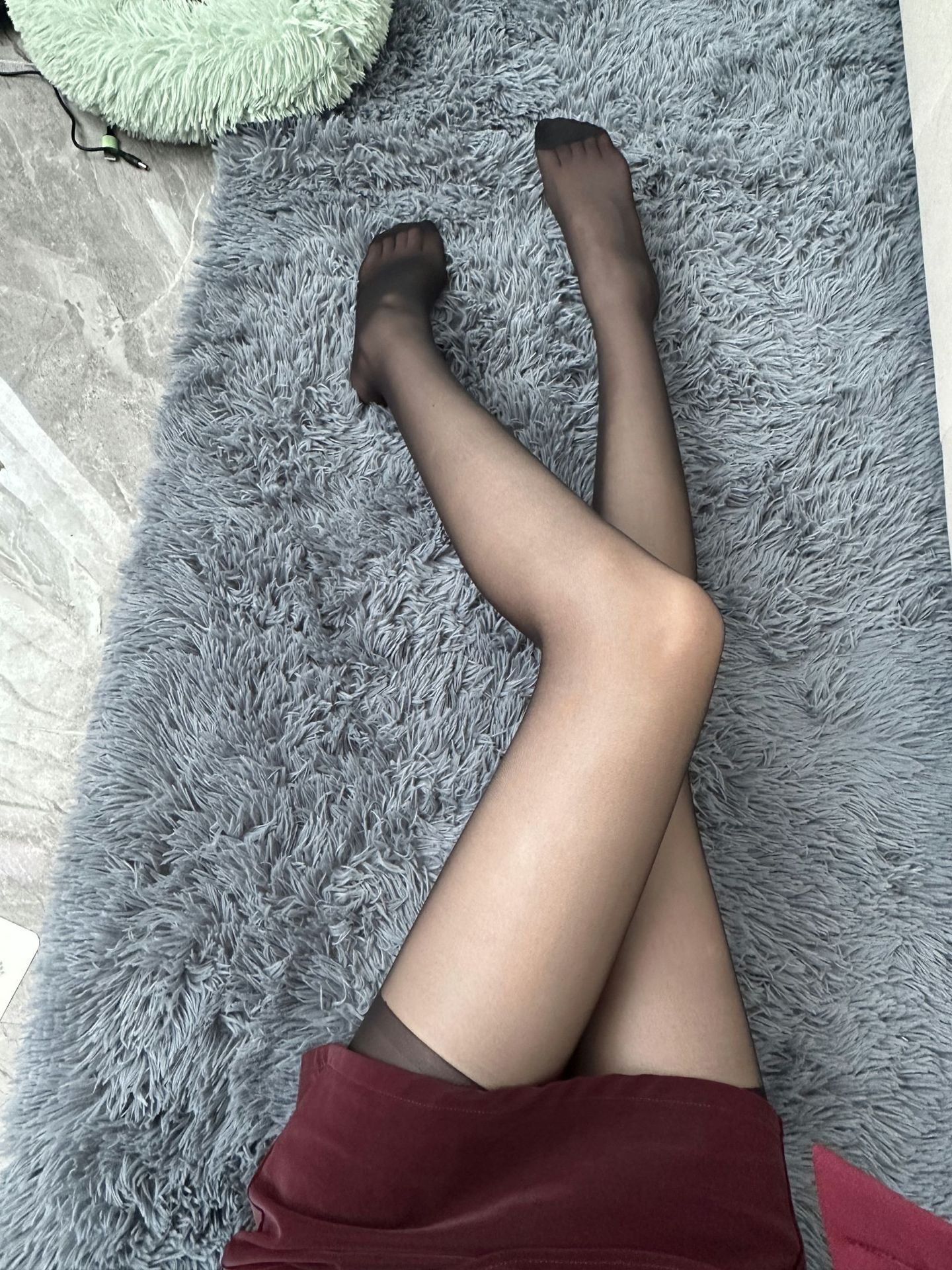 Nylon Transparent Matte Shaping Tights - Black