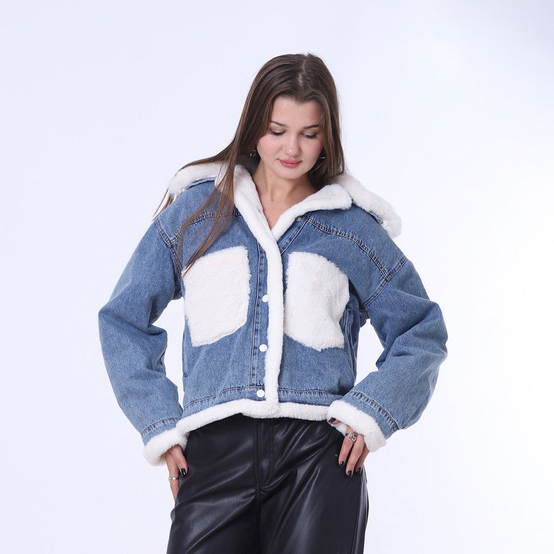 Jeans Jacket With Soft Fur