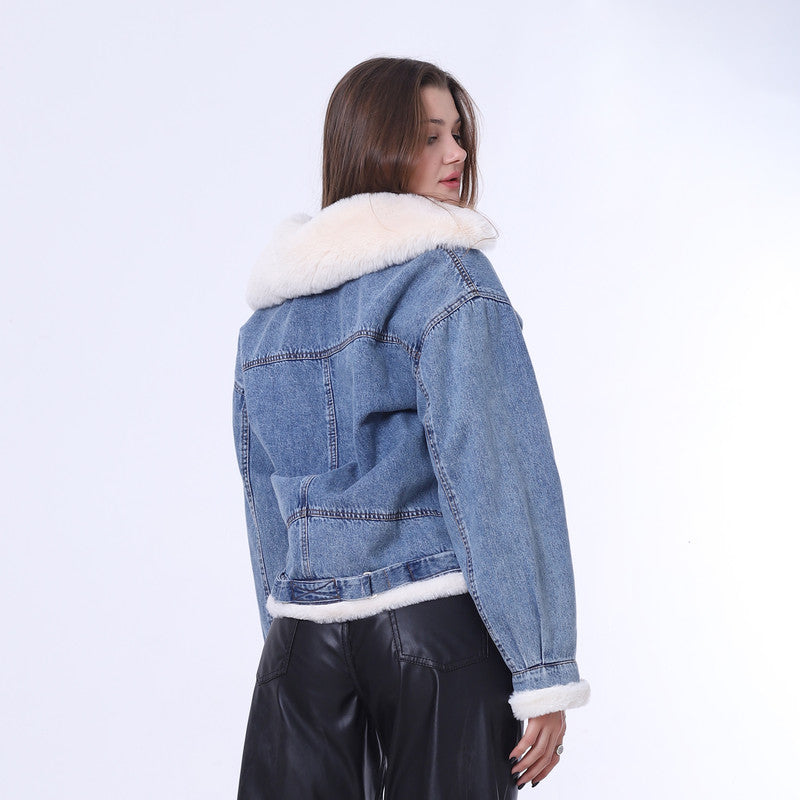 Jeans Jacket With Soft Fur