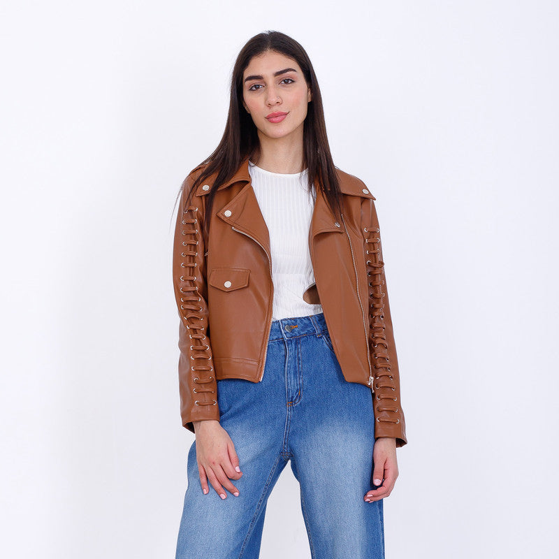 Cosette Leather Jacket - Havana