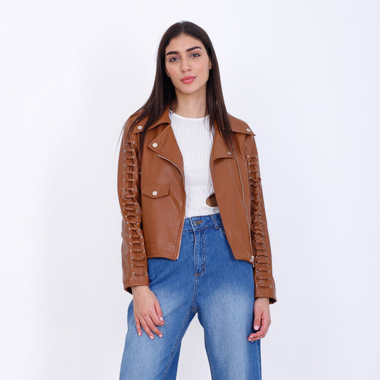 Cosette Leather Jacket - Havana