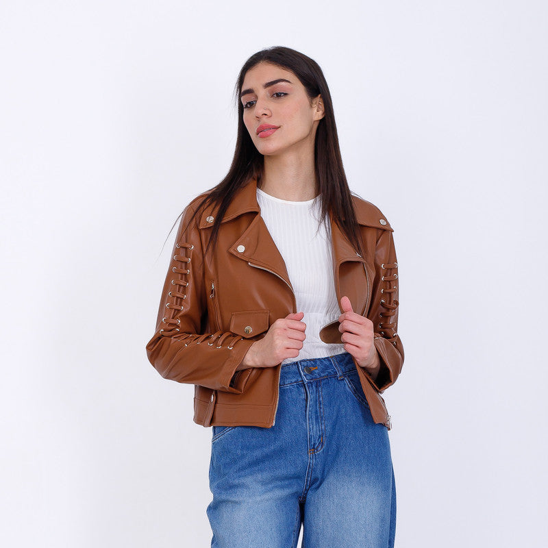 Cosette Leather Jacket - Havana