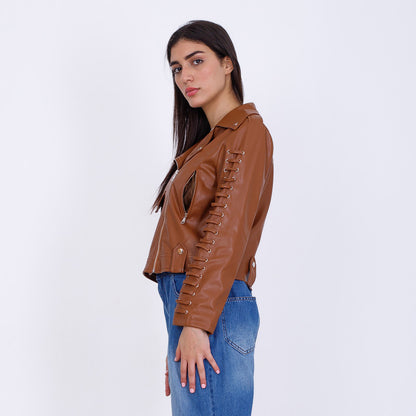 Cosette Leather Jacket - Havana