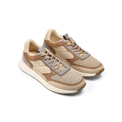 Suede Leather Sneakers- Beige