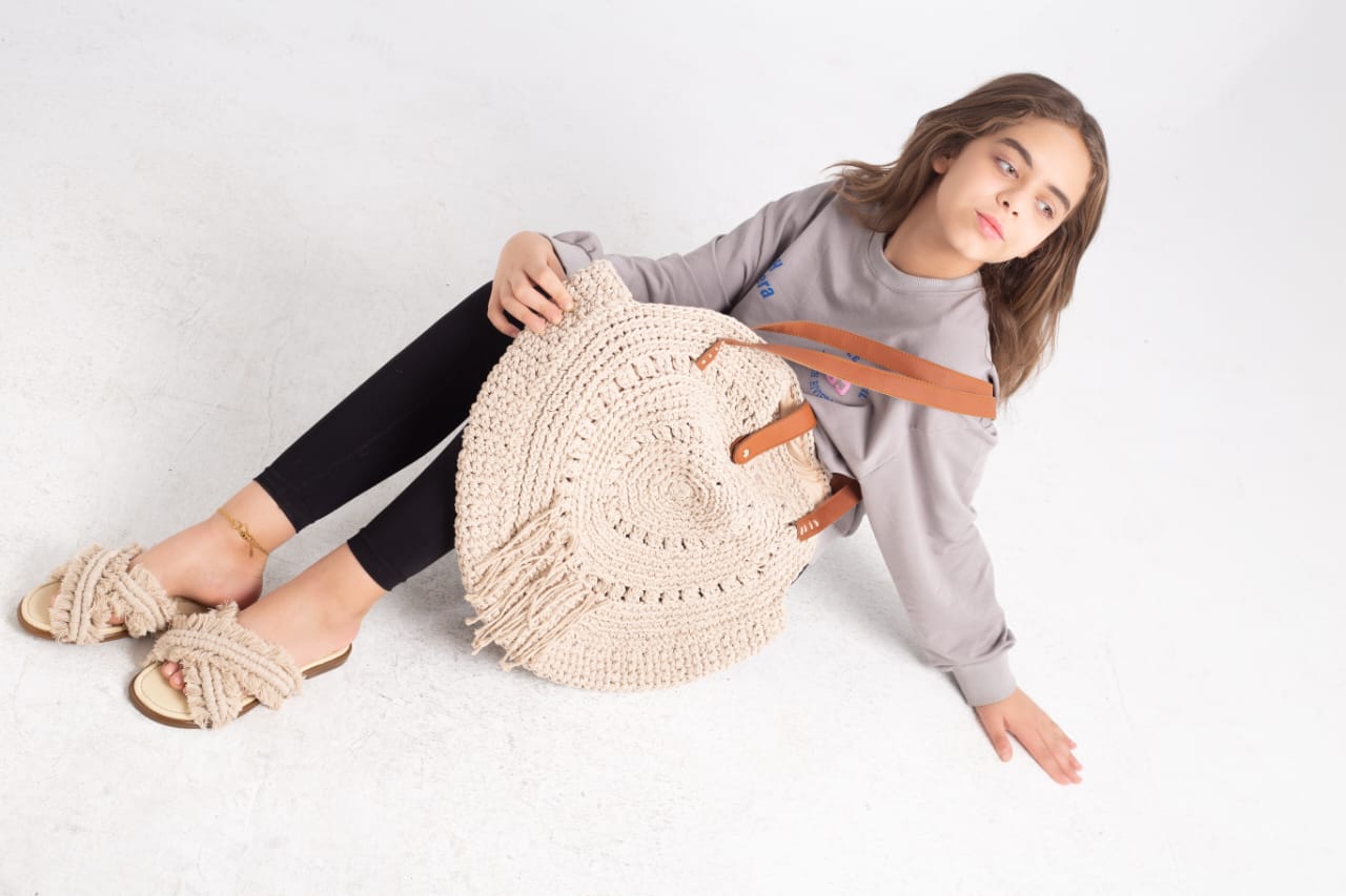 Macrame Shoulder Bag - Beige