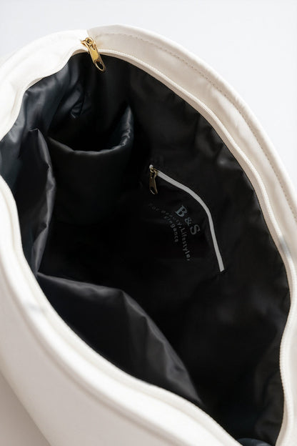 PU Leather Quilted Tote & Shoulder Bag – Brown