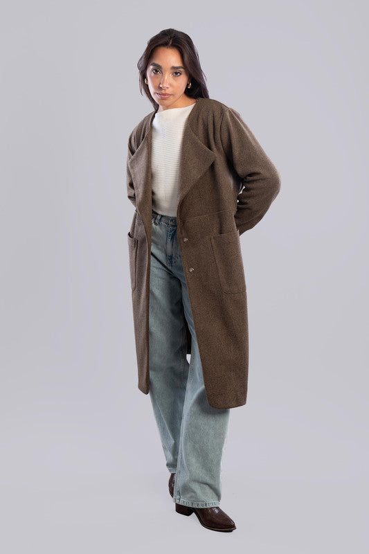 A wool-blend overcoat