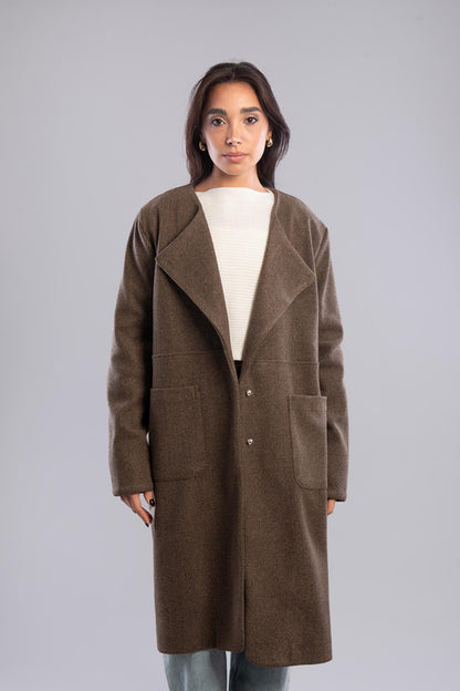 A wool-blend overcoat