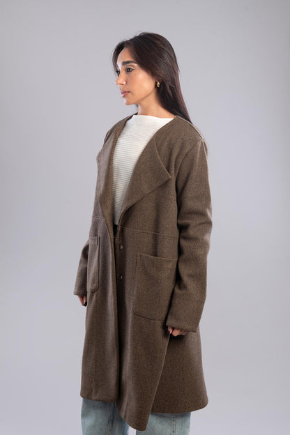 A wool-blend overcoat