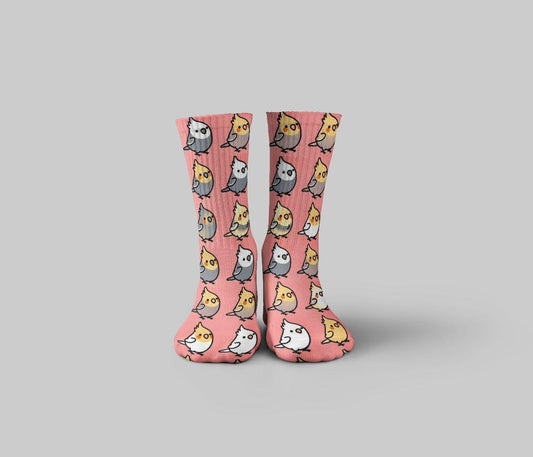 Cotton Cartoon Print Crew Socks – Multicolor