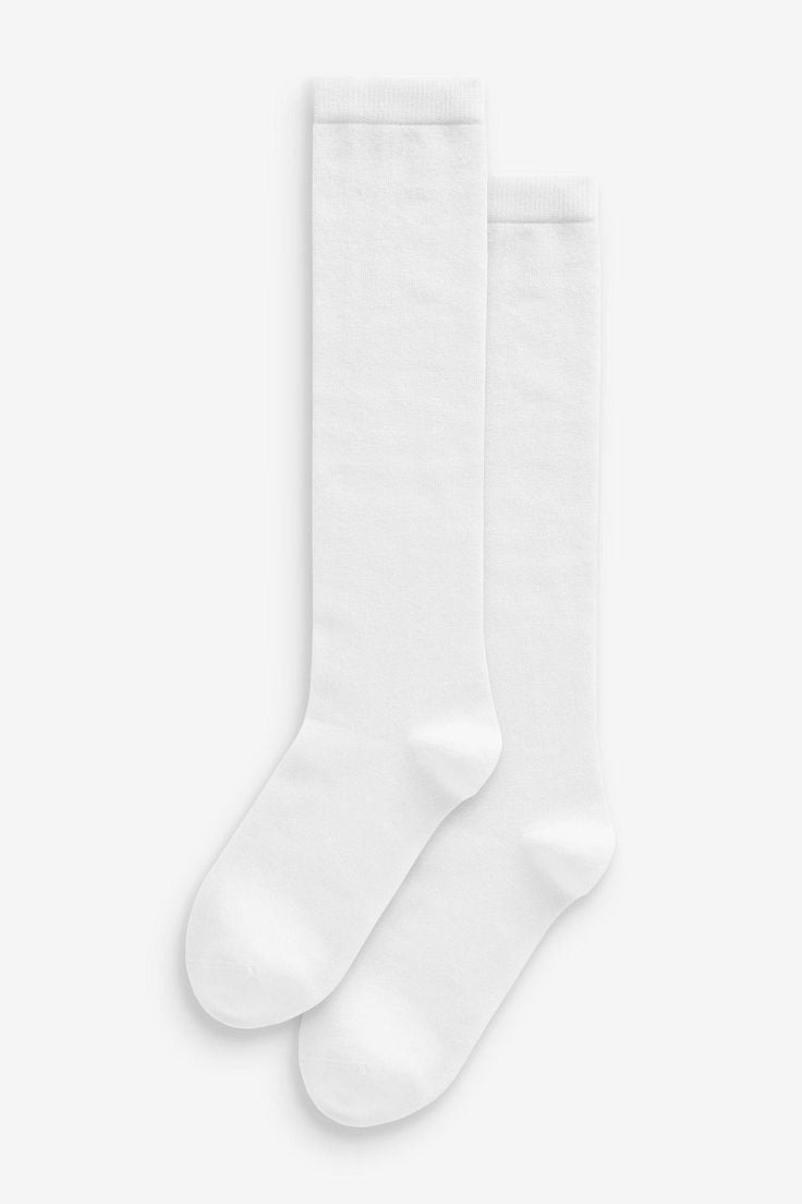 Nylon Sheer Mid-Calf Socks - White