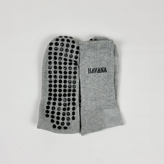 Cotton Athletic Grip Socks – Grey