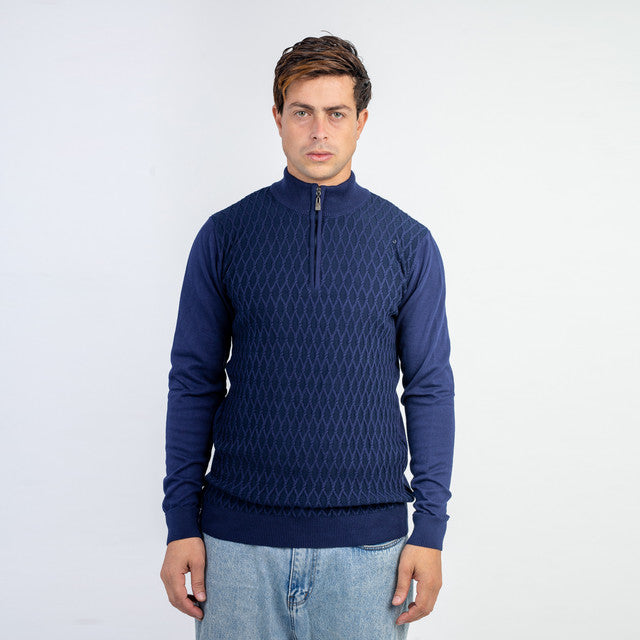 Halfzip Sweater Round Neck Full Sleeves