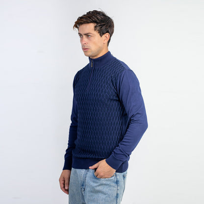 Halfzip Sweater Round Neck Full Sleeves