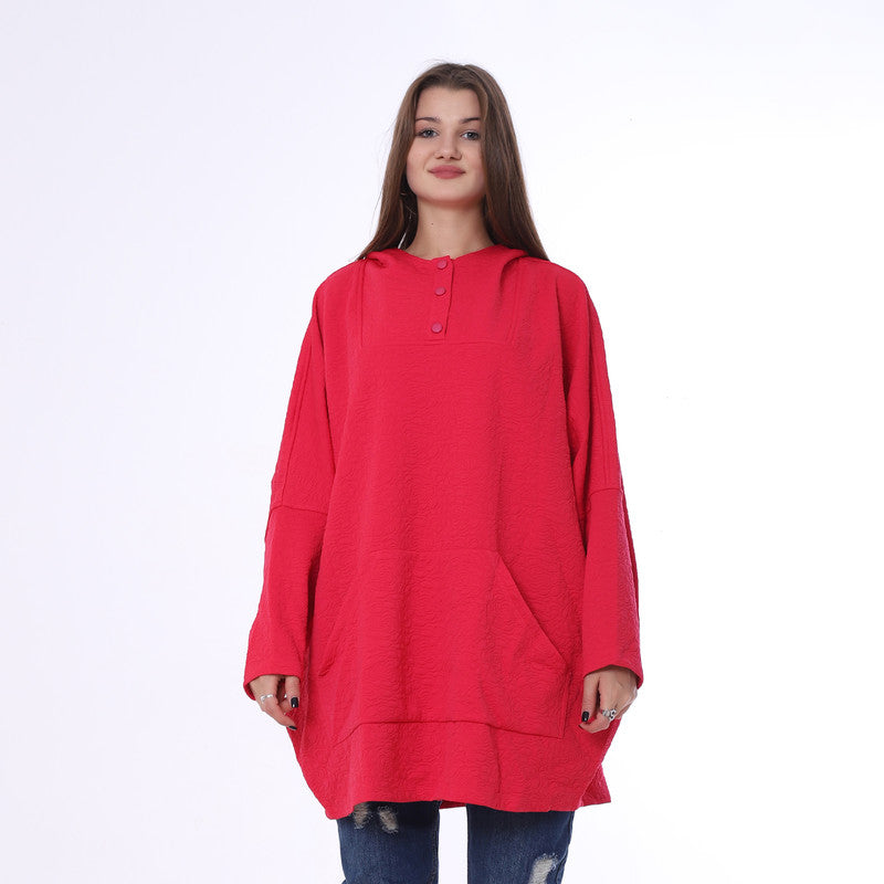 Oversize Hoodie Sweatshirt with Pockets – Fuchsia
