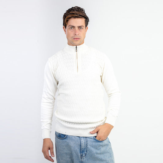 Halfzip Sweater Round Neck Full Sleeves