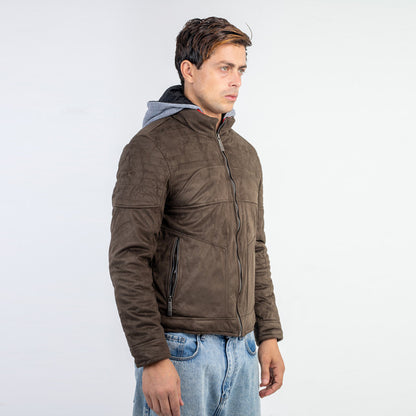 Easy To Install And Remove Melton Velvet Hooded Jacket