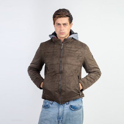 Easy To Install And Remove Melton Velvet Hooded Jacket