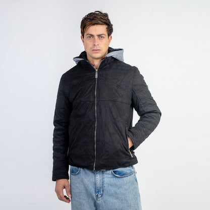 Easy To Install And Remove Melton Velvet Hooded Jacket