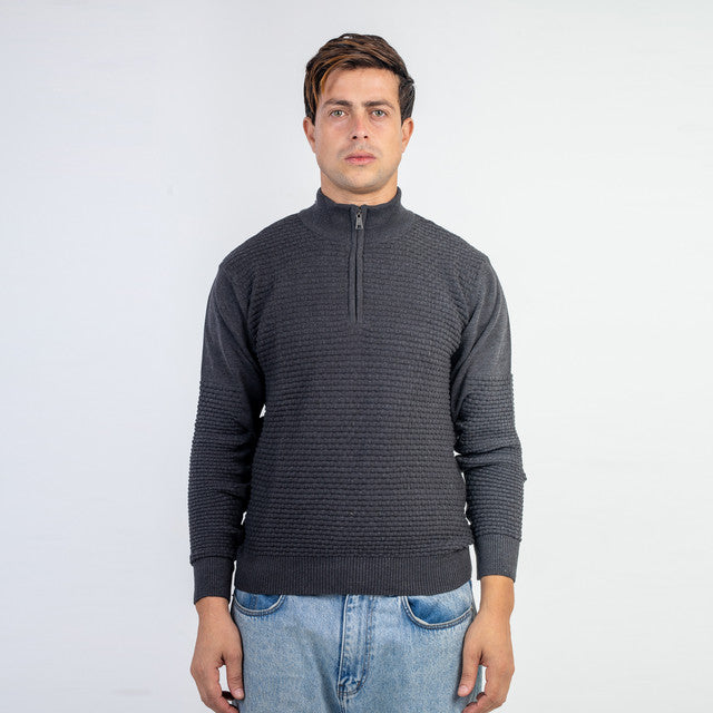 Halfzip Sweater Round Neck Full Sleeves