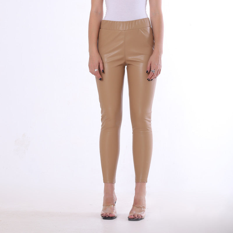 Leather Pants With Elastic Waist