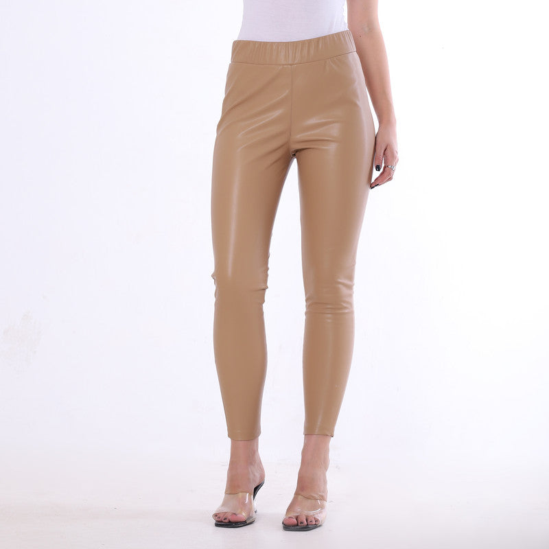 Leather Pants With Elastic Waist