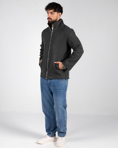 Wool Solid Jacket – Dark Grey