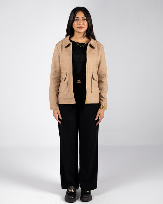 Wool Solid Jacket – Fawn