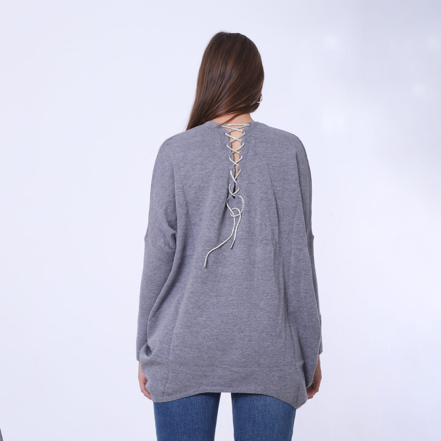 Back Tie Over Size Pullover