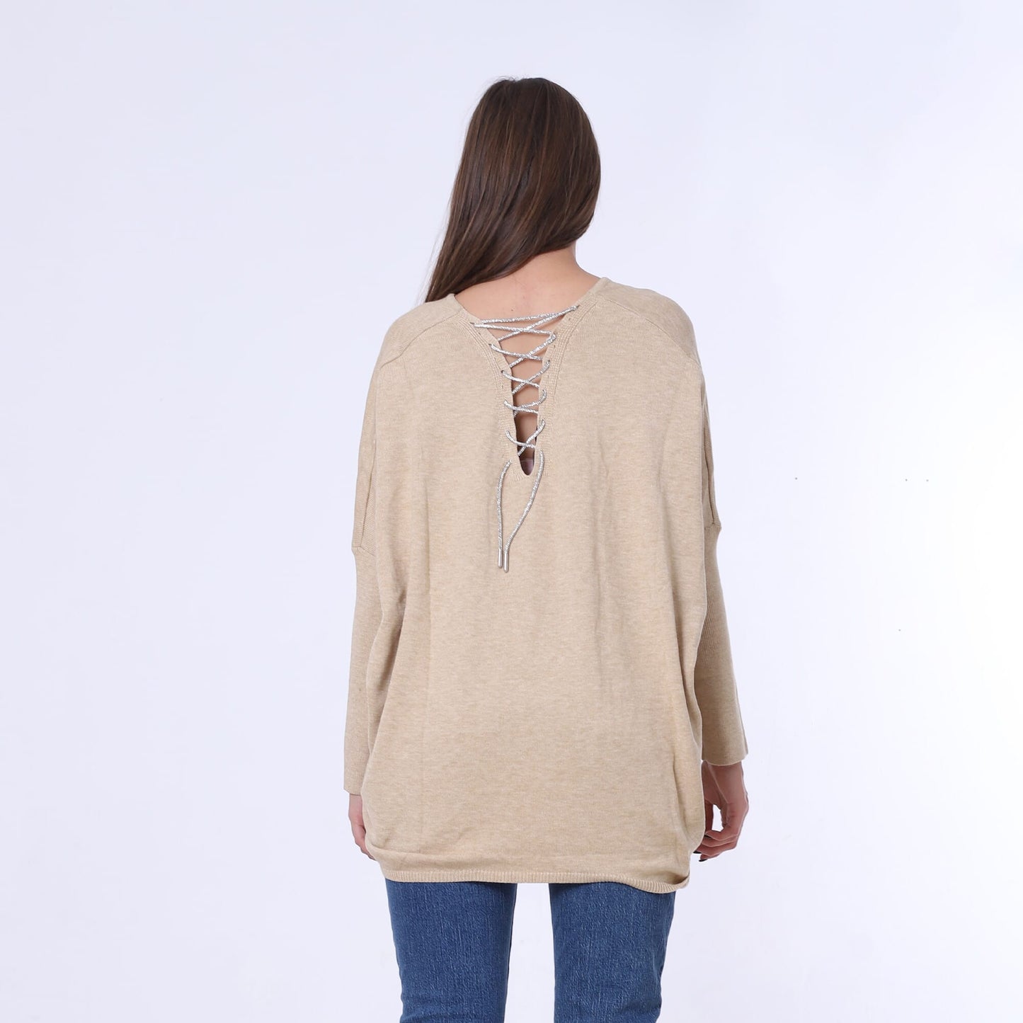 Back Tie Over Size Pullover