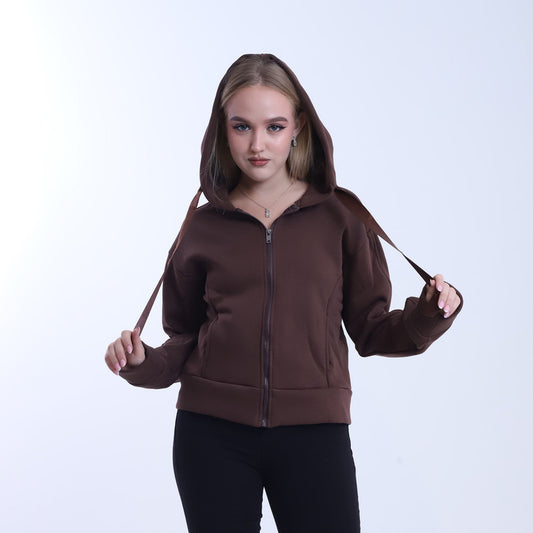 Melton Solid Hoodie – Brown