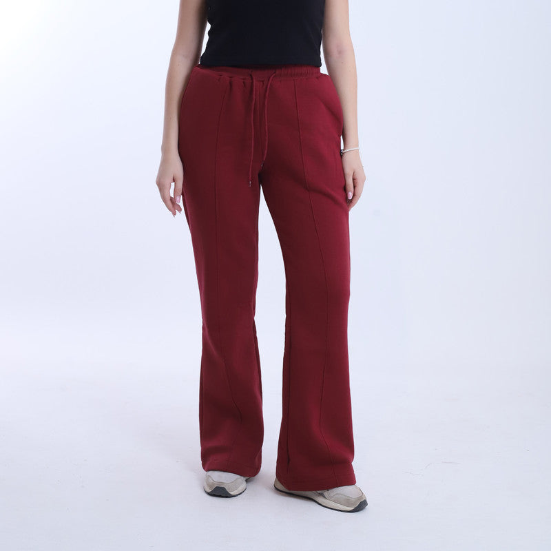 Melton Solid Sweatpants – Burgundy