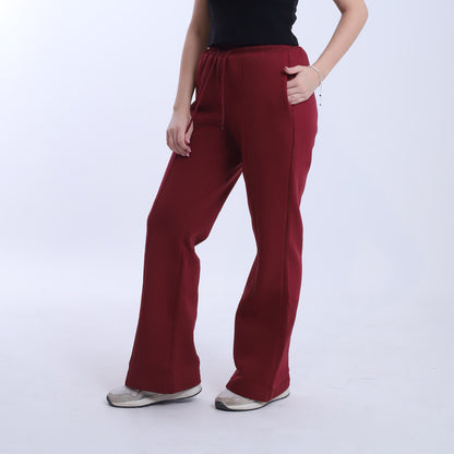 Melton Solid Sweatpants – Burgundy
