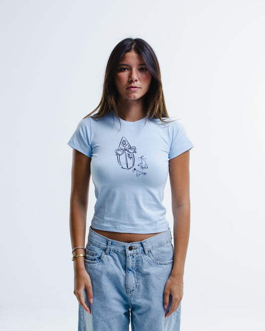 Cotton Graphic Baby T-Shirt – Light Blue