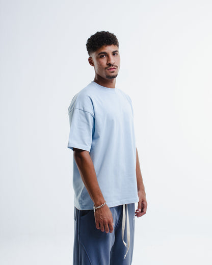 Cotton Graphic Oversized T-Shirt – Light Blue