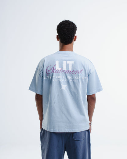 Cotton Graphic Oversized T-Shirt – Light Blue