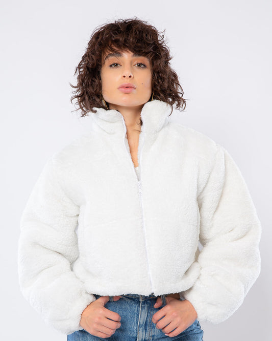 Teddy Bear Fur Jacket - White