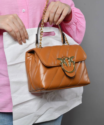 Faux Leather Quilted Flap Shoulder Bag – Havana