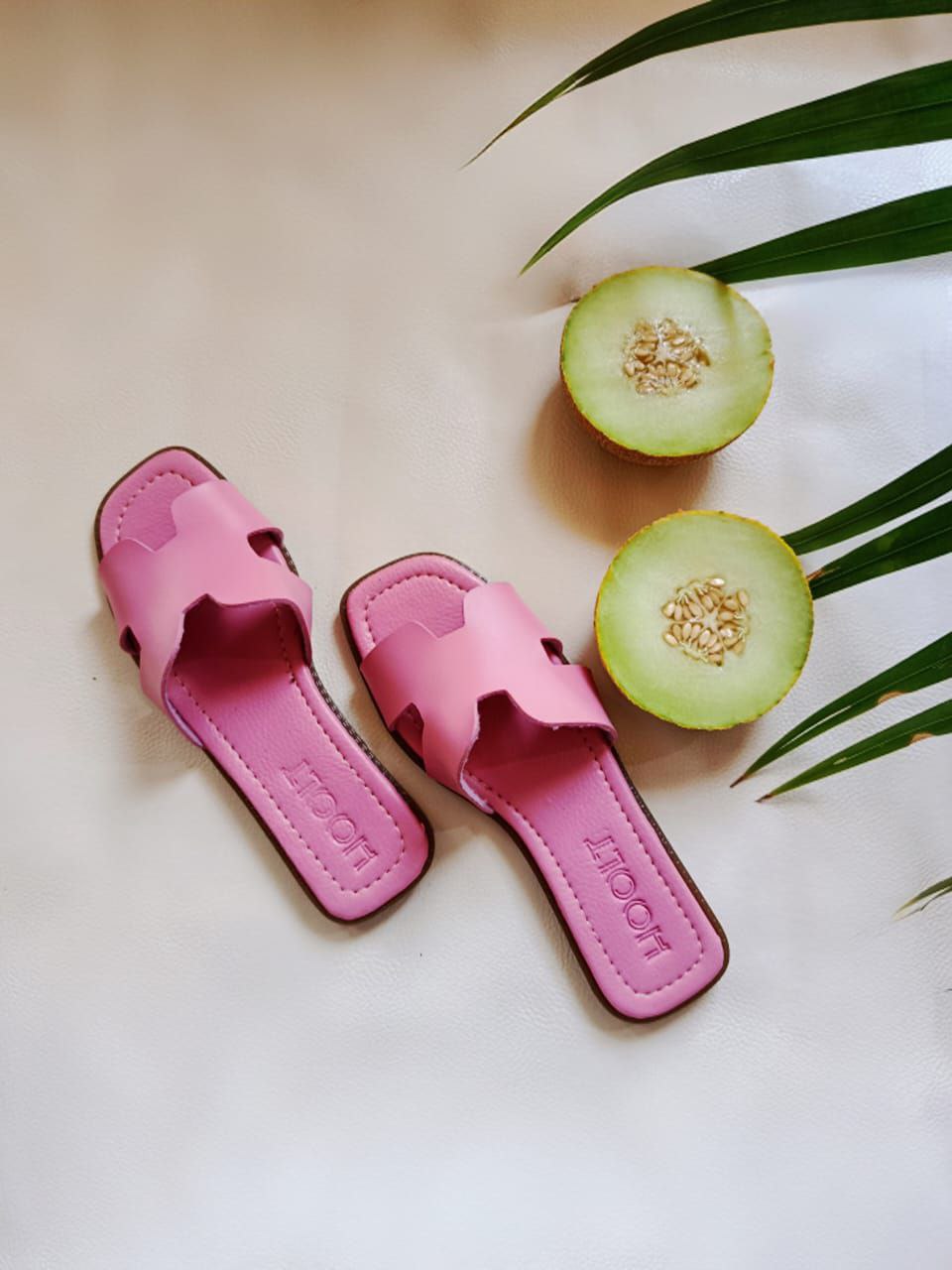 Leather H-Chic Slides Slipper - Rose