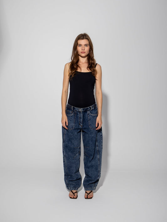 Denim Solid Balloon-Fit Maternity Jeans