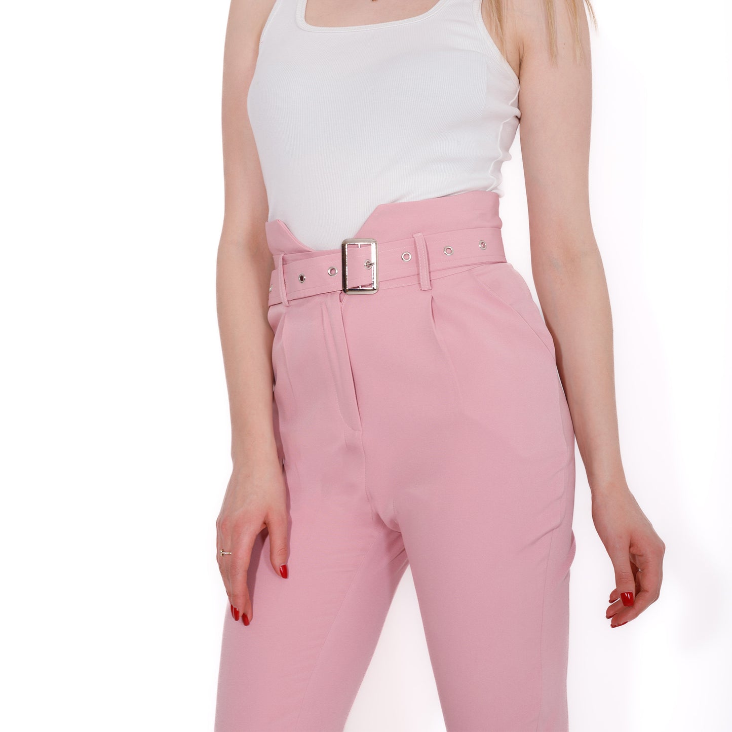 High Waist Belted Pants