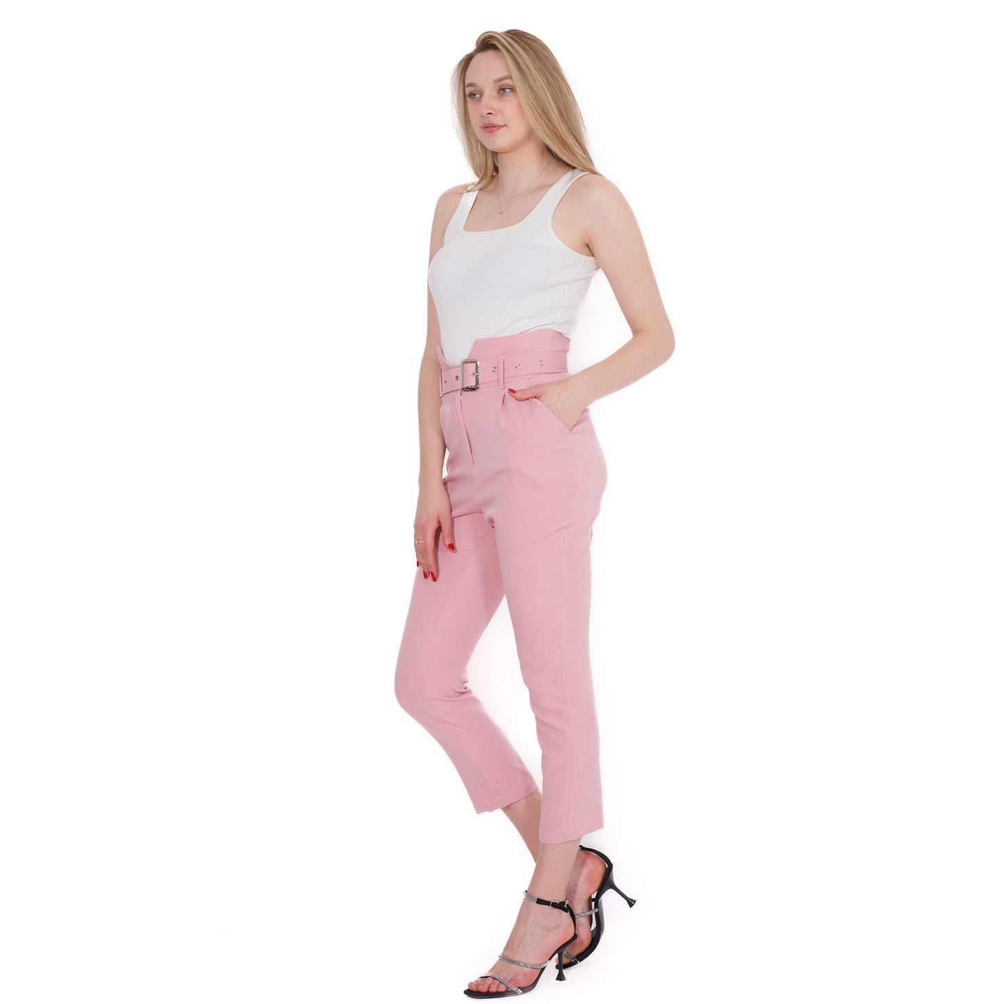 High Waist Belted Pants