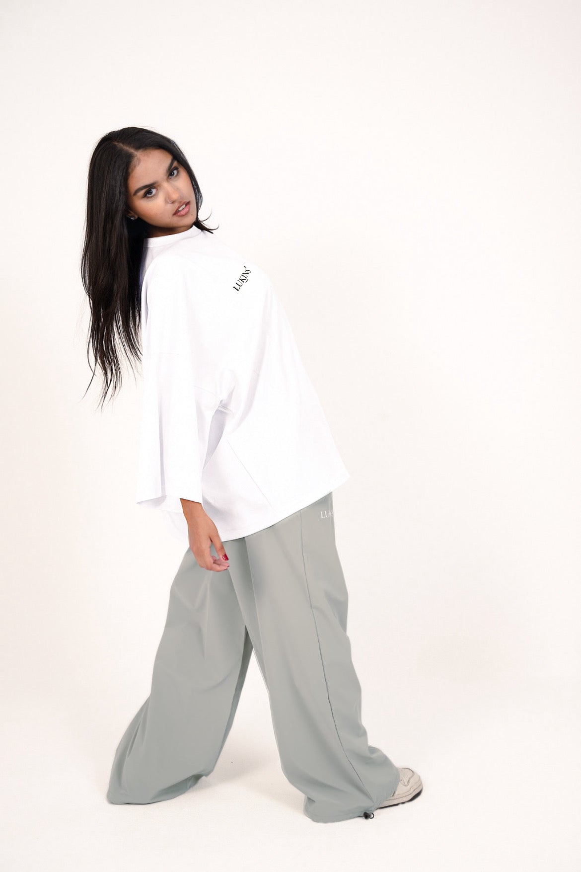 Cotton Printed Oversize T-Shirt – White