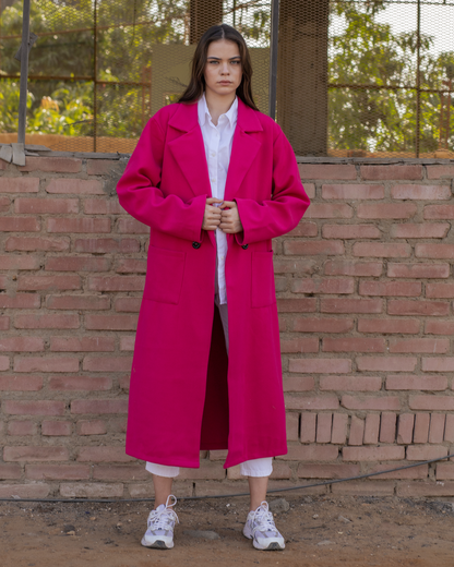 Wool Coat - Fuchsia