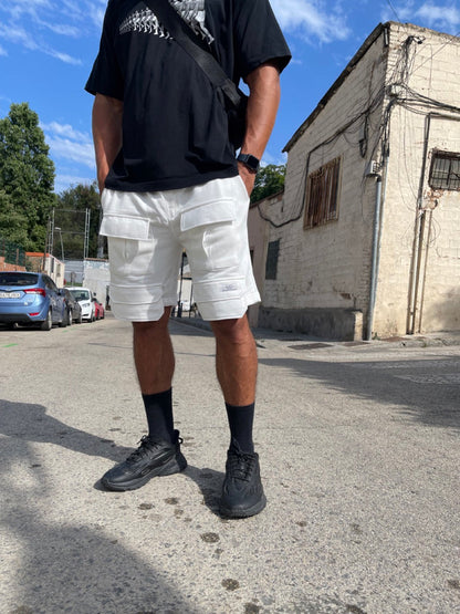 003 Cargo Shorts White