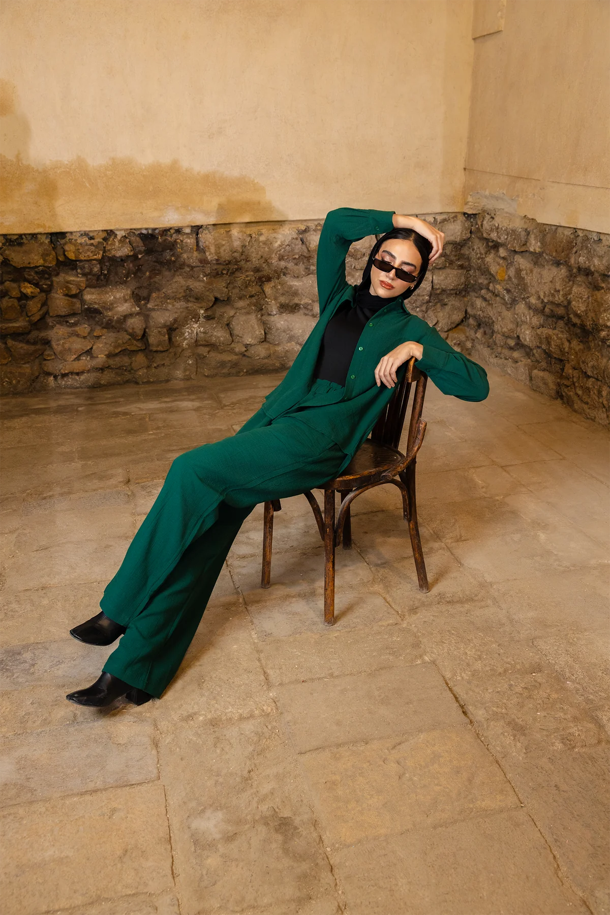 Relaxed Tencel Wide-Leg Pants