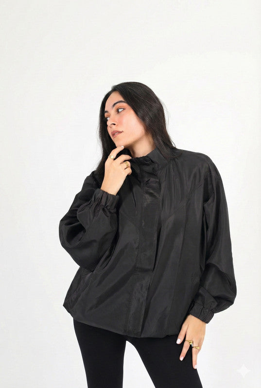 Waterproof Plain Jacket – Black