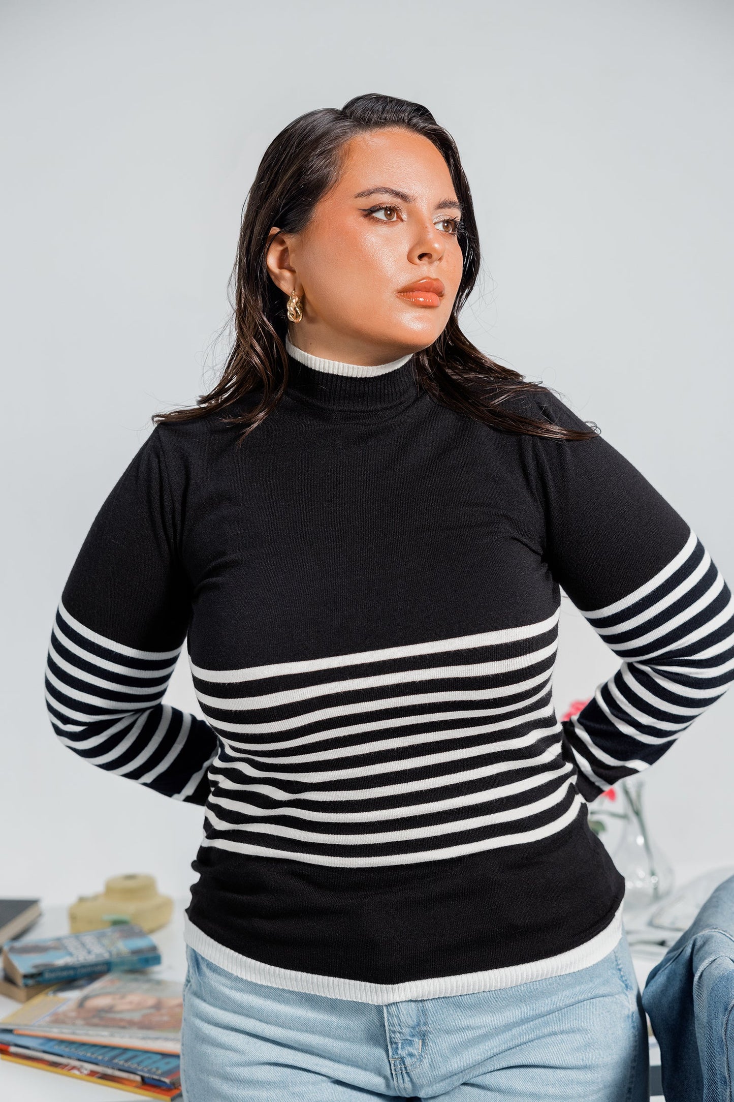 Wool Pullover with Stripes