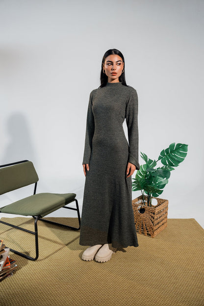 Dress with Long Flared Sleeves