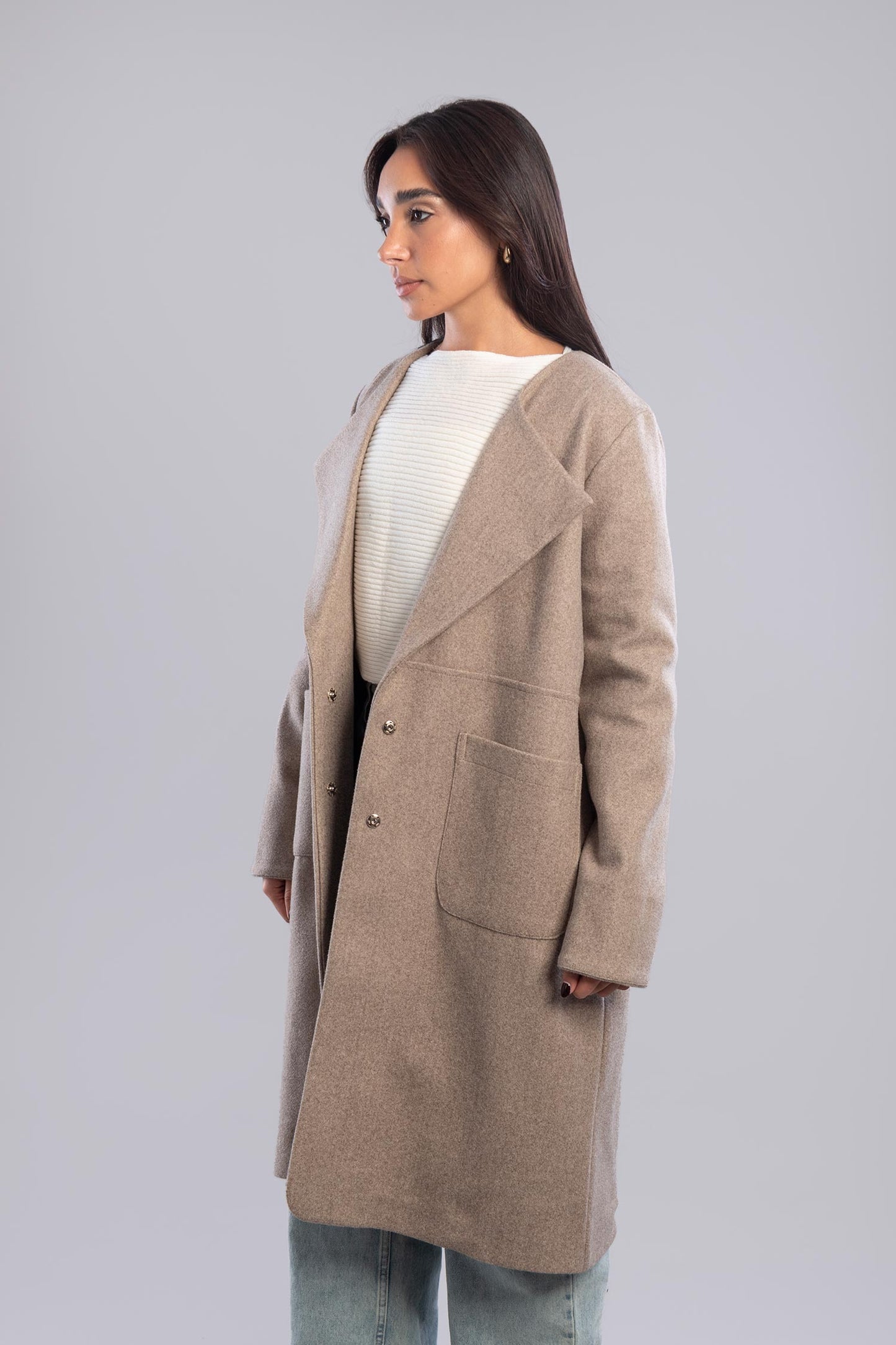 A wool-blend overcoat